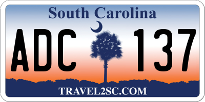 SC license plate ADC137