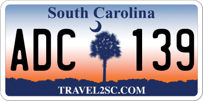 SC license plate ADC139