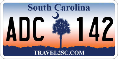 SC license plate ADC142