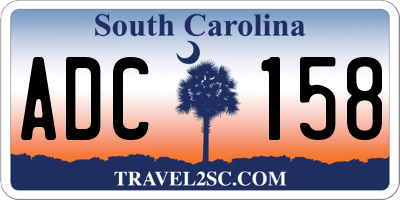 SC license plate ADC158