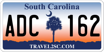 SC license plate ADC162