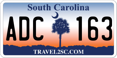 SC license plate ADC163