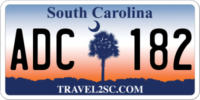 SC license plate ADC182