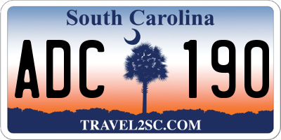 SC license plate ADC190
