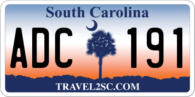 SC license plate ADC191