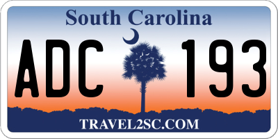 SC license plate ADC193