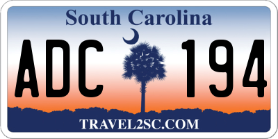 SC license plate ADC194