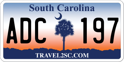 SC license plate ADC197