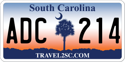 SC license plate ADC214
