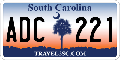SC license plate ADC221