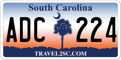 SC license plate ADC224