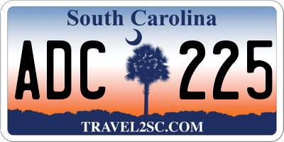 SC license plate ADC225