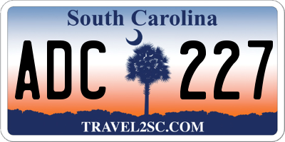 SC license plate ADC227