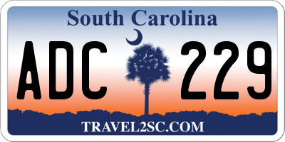 SC license plate ADC229