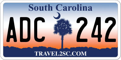 SC license plate ADC242
