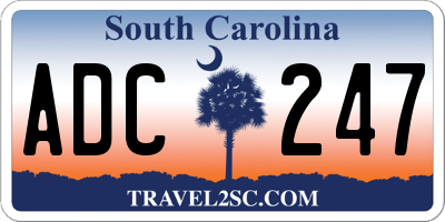 SC license plate ADC247