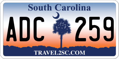 SC license plate ADC259