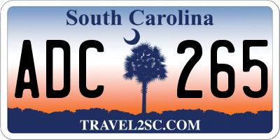 SC license plate ADC265