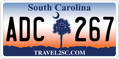 SC license plate ADC267