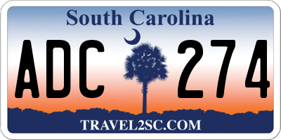 SC license plate ADC274