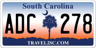 SC license plate ADC278