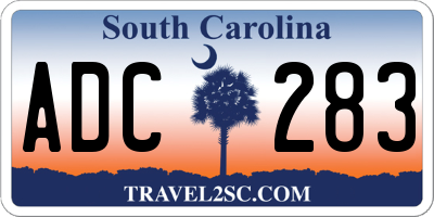 SC license plate ADC283