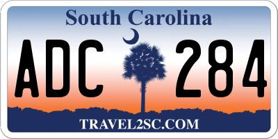 SC license plate ADC284
