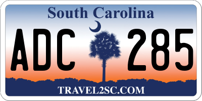 SC license plate ADC285