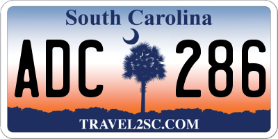 SC license plate ADC286