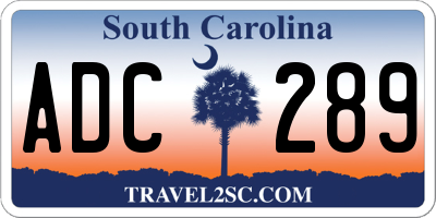 SC license plate ADC289