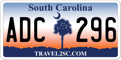 SC license plate ADC296