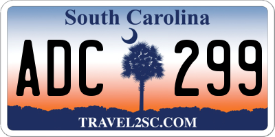 SC license plate ADC299