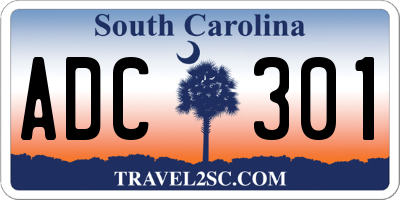 SC license plate ADC301