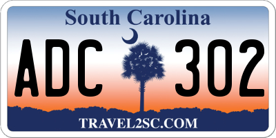 SC license plate ADC302