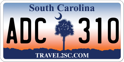 SC license plate ADC310