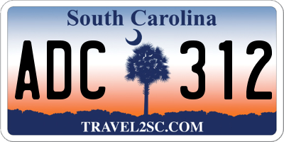 SC license plate ADC312