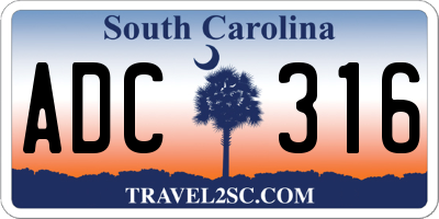 SC license plate ADC316