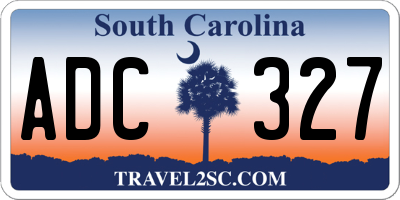 SC license plate ADC327