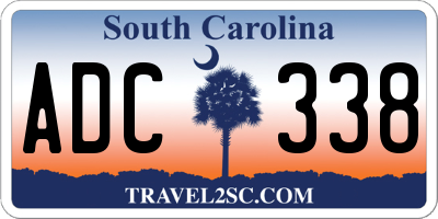 SC license plate ADC338