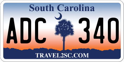 SC license plate ADC340