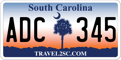 SC license plate ADC345