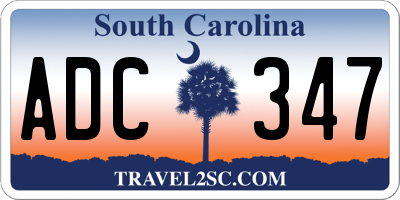 SC license plate ADC347