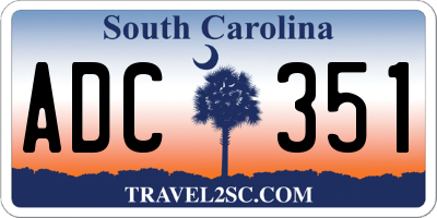SC license plate ADC351