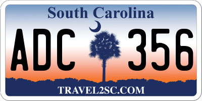 SC license plate ADC356