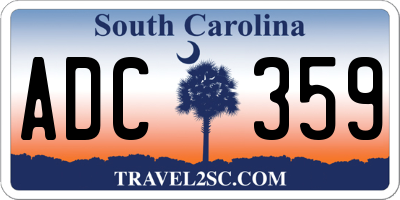 SC license plate ADC359