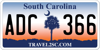 SC license plate ADC366