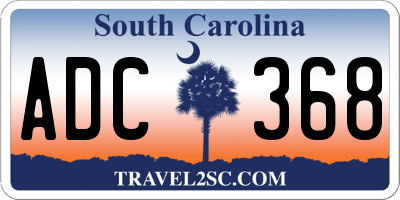 SC license plate ADC368