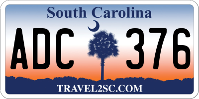 SC license plate ADC376