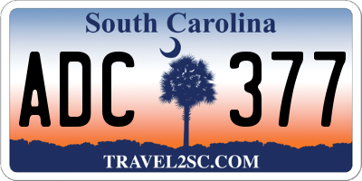 SC license plate ADC377