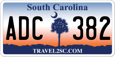SC license plate ADC382